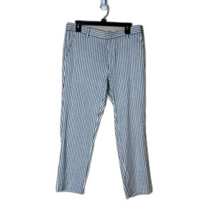 NWT Banana Republic Black Ivory Gray Vertical Stripe Trouser Slacks 10 MSRP $98